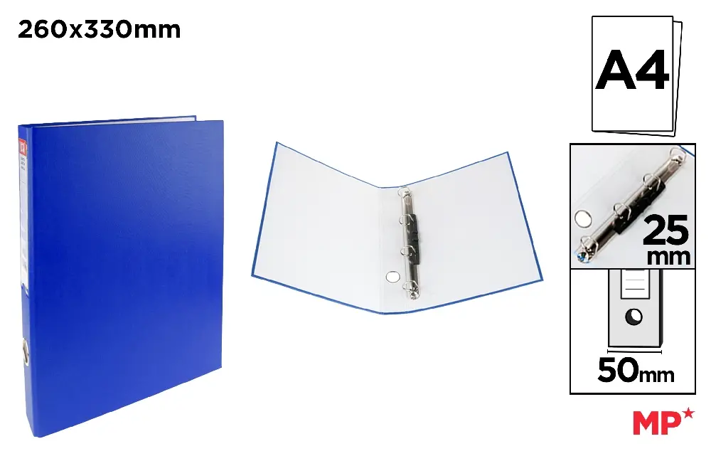 CARPETA Fº 4 ANILLAS AZUL.