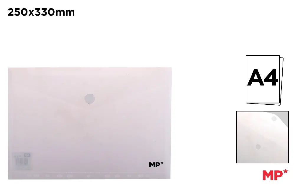 CARPETA SOBRE PLÁSTICO CIERRE RÁPIDO A4