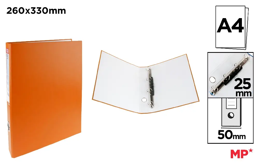 CARPETA Fº 4 ANILLAS NARANJA.