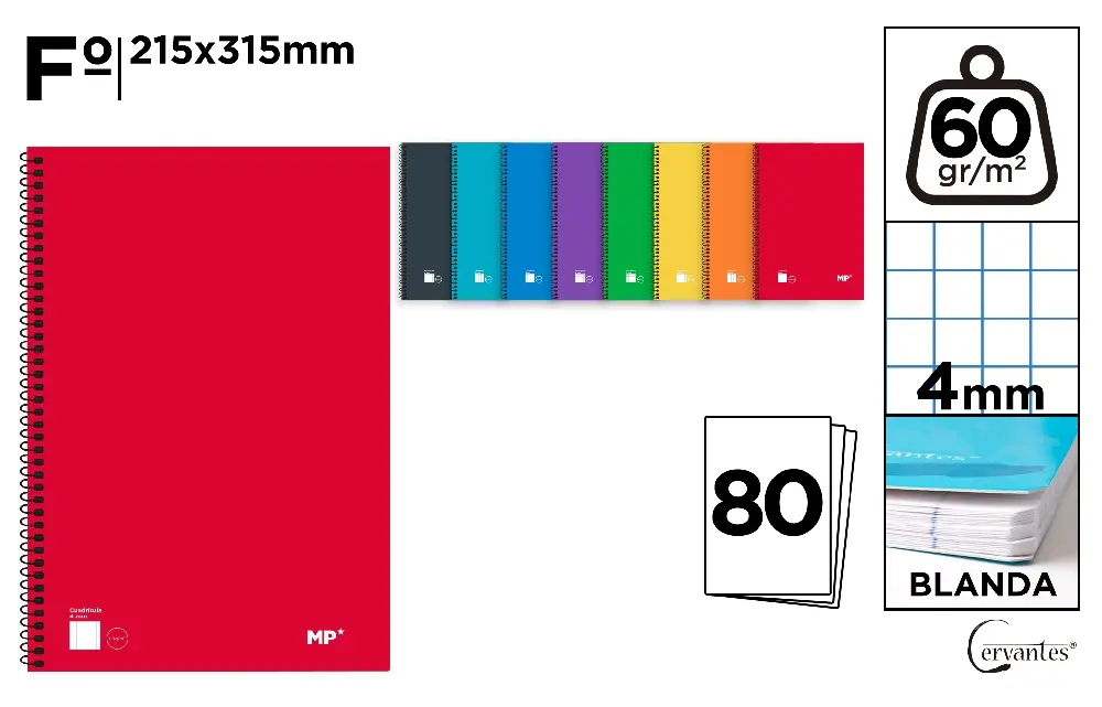 CUADERNO ESP TAPA BLANDA Fº 4X4 80H 60G