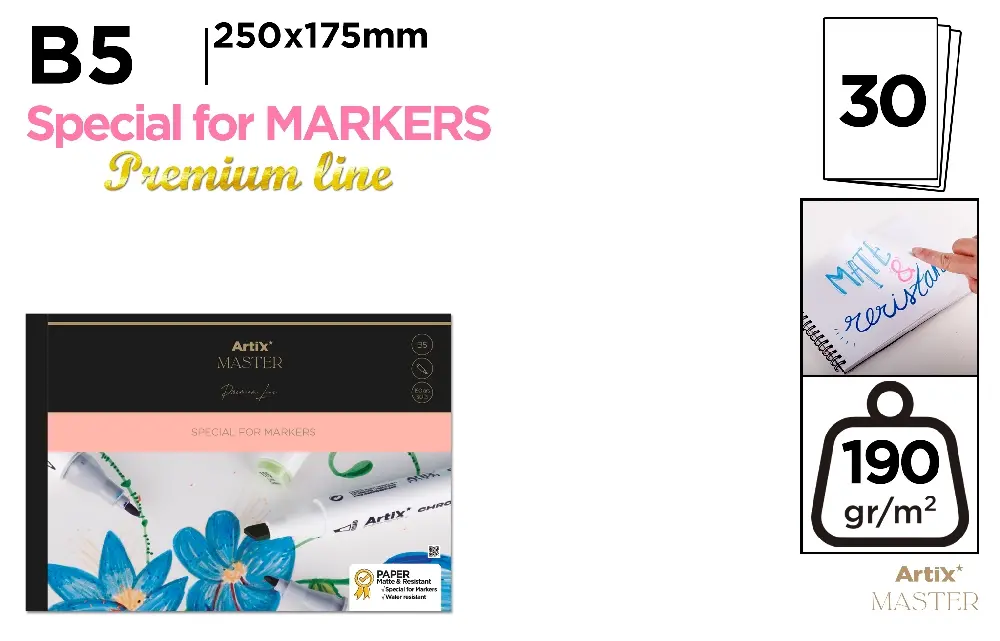 BLOCK DE MARKER PAPER 30 HOJAS B5