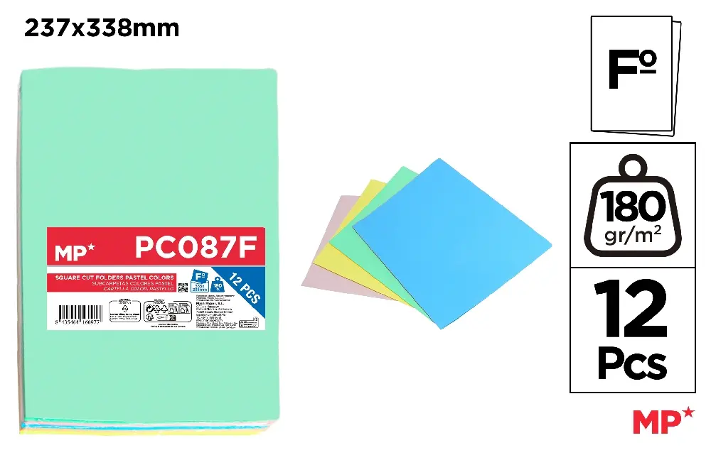 SUBCARPETAS 180 g COLOR PASTEL Fº SURTID