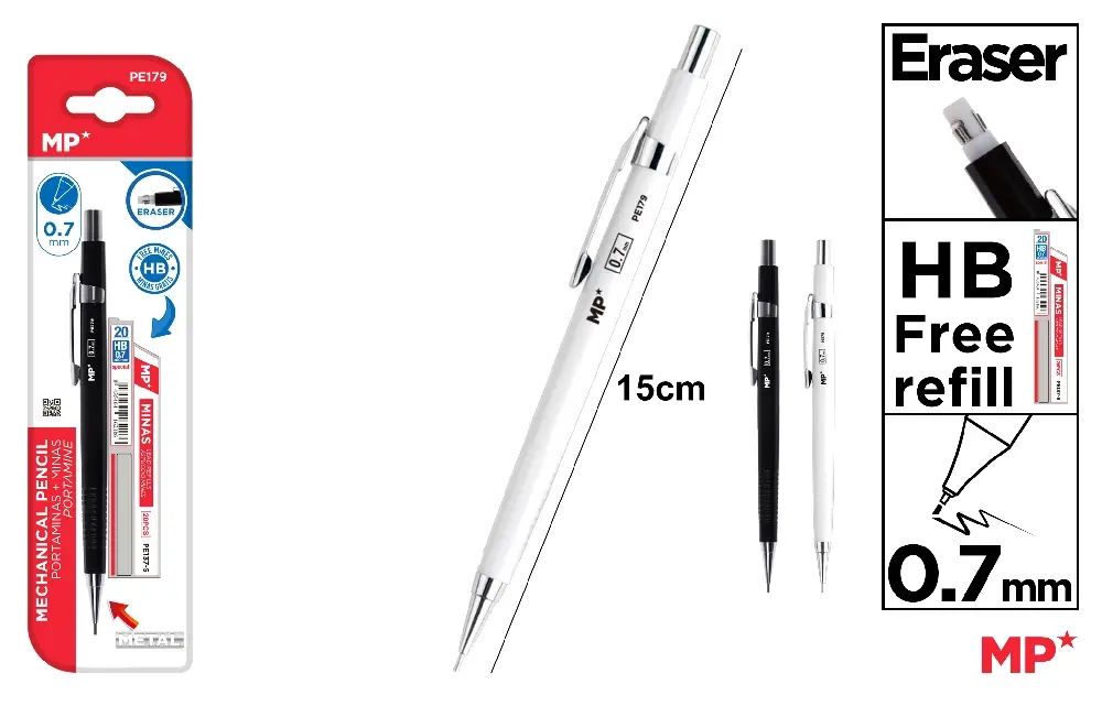 PORTAMINAS METÁLICO CON MINAS 0.7 mm