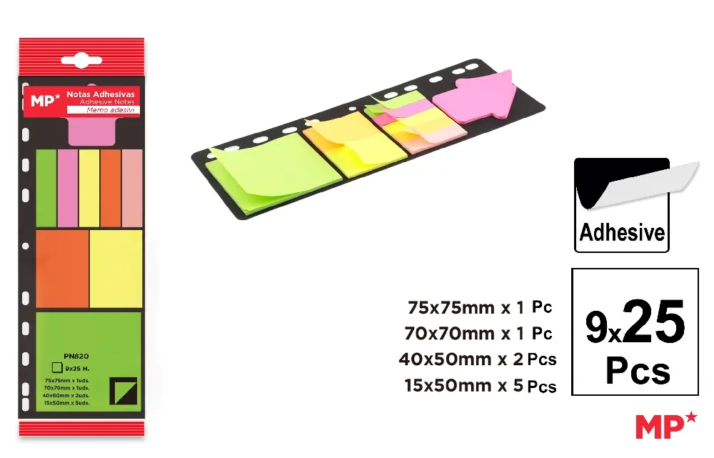 NOTAS ADH. PARA LAS CARPETAS 9x25 HOJAS