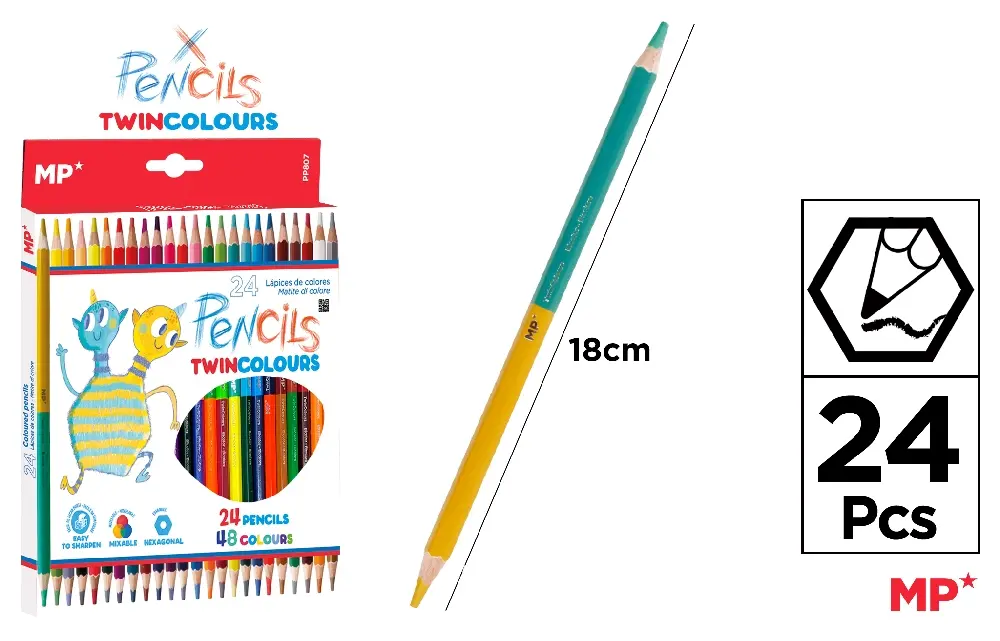 LÁPICES DE COLORES BICOLOR 24 Uds..
