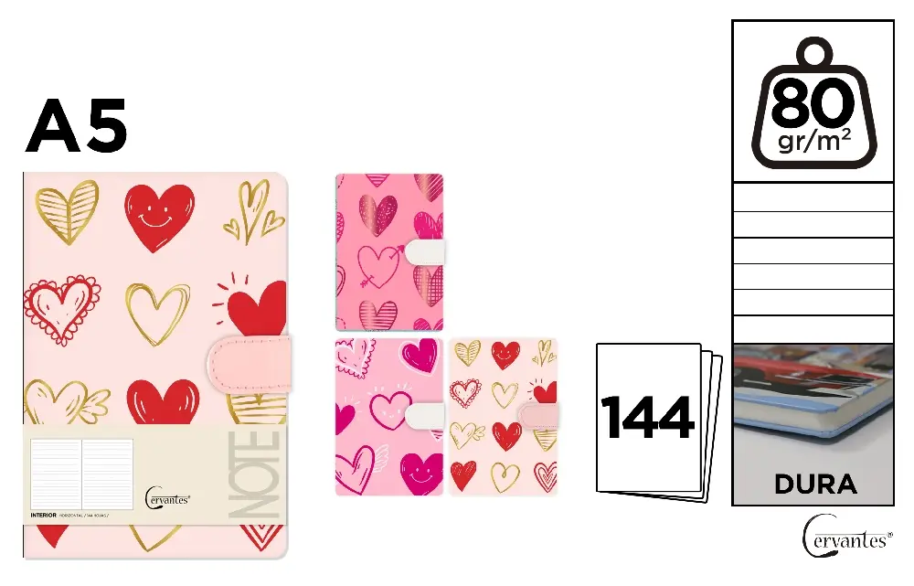 CUADERNO DE NOTAS DECORADO 13.4 x 19 cm