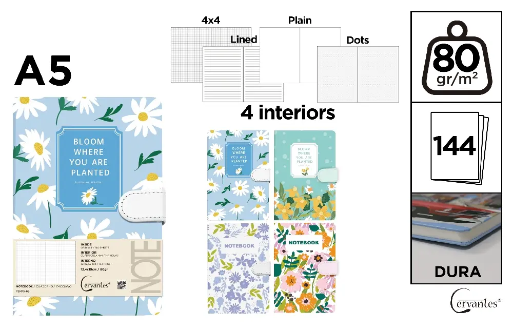 CUADERNO DE NOTAS DECORADO 13.4 x 19 cm