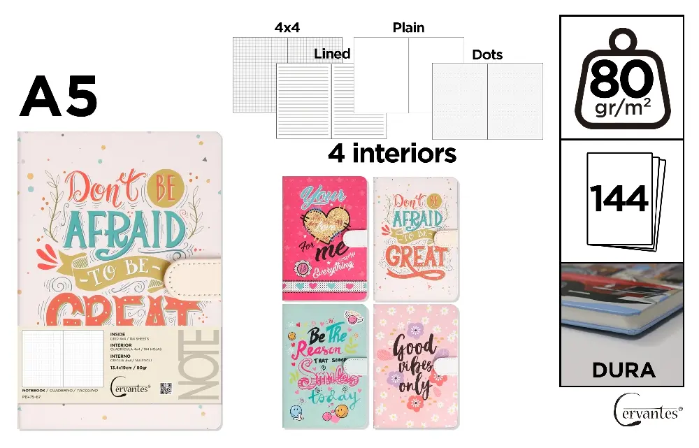 CUADERNO DE NOTAS DECORADO 13.4 x 19 cm