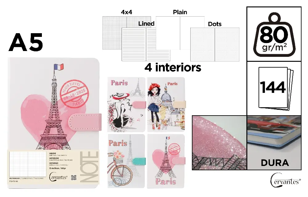 CUADERNO DE NOTAS DECORADO 13.4 x 19 cm