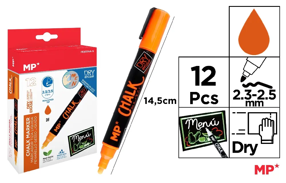 MARCADOR TIZA LÍQUIDA LIMPIEZA EN SECO N