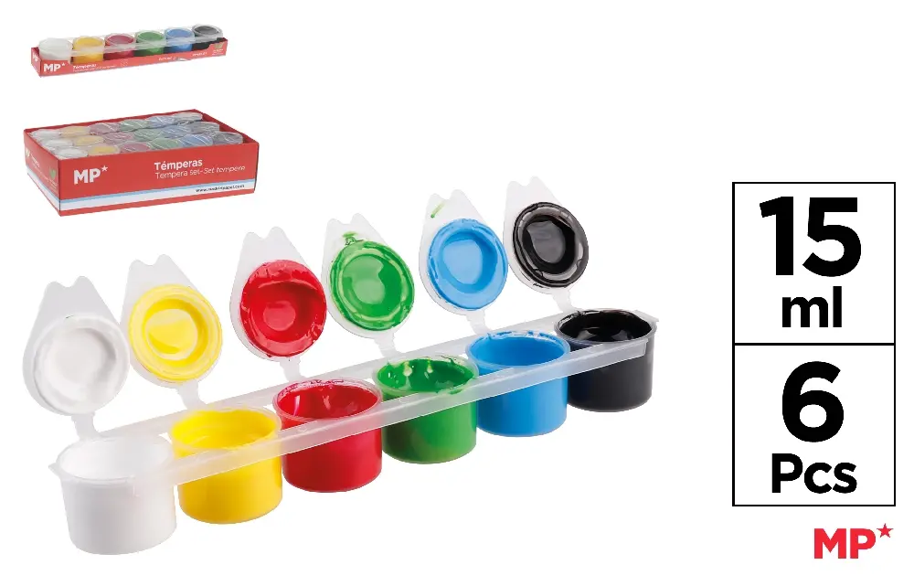 TÉMPERA 6 COLORES CLÁSICOS.