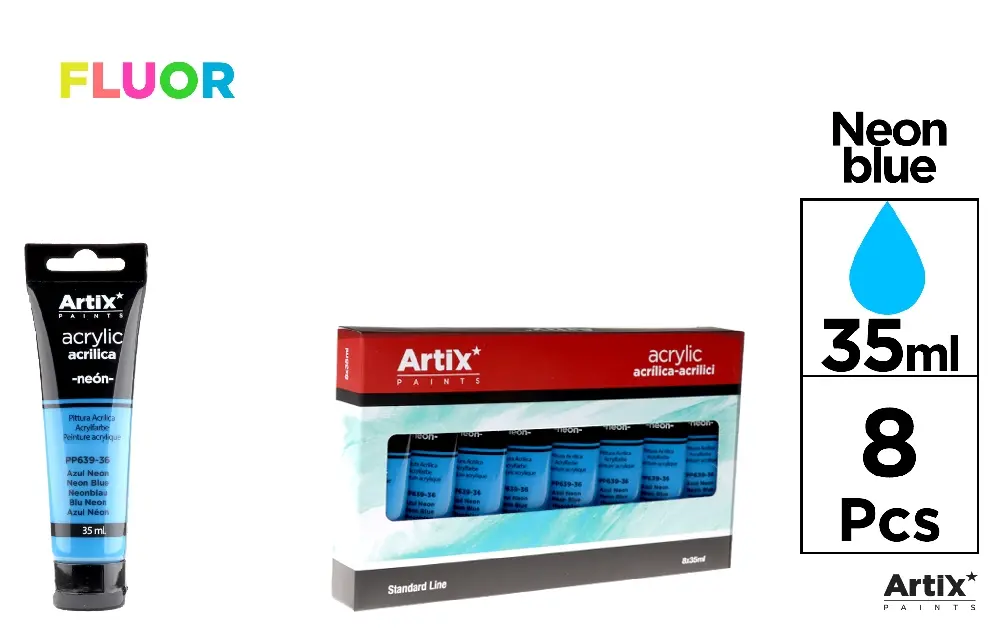 PINTURA ACRÍLICA AZUL NEÓN 35 ml