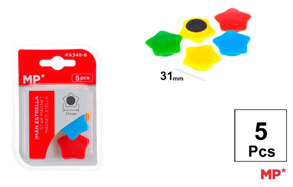 IMÁN ESTRELLA COLORES 5 Uds..