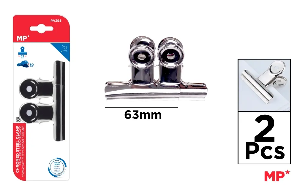 PINZA DE ACERO NIQUELADO 63MM 2U