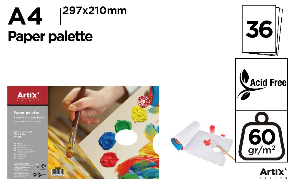 PALETA TIPO BLOCK DESECHABLE A4 36 HOJAS