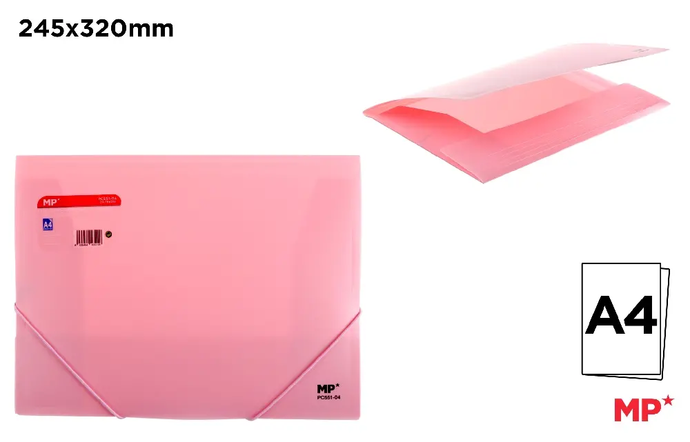 CARPETA CON SOLAPA Y GOMA A4 ROSA