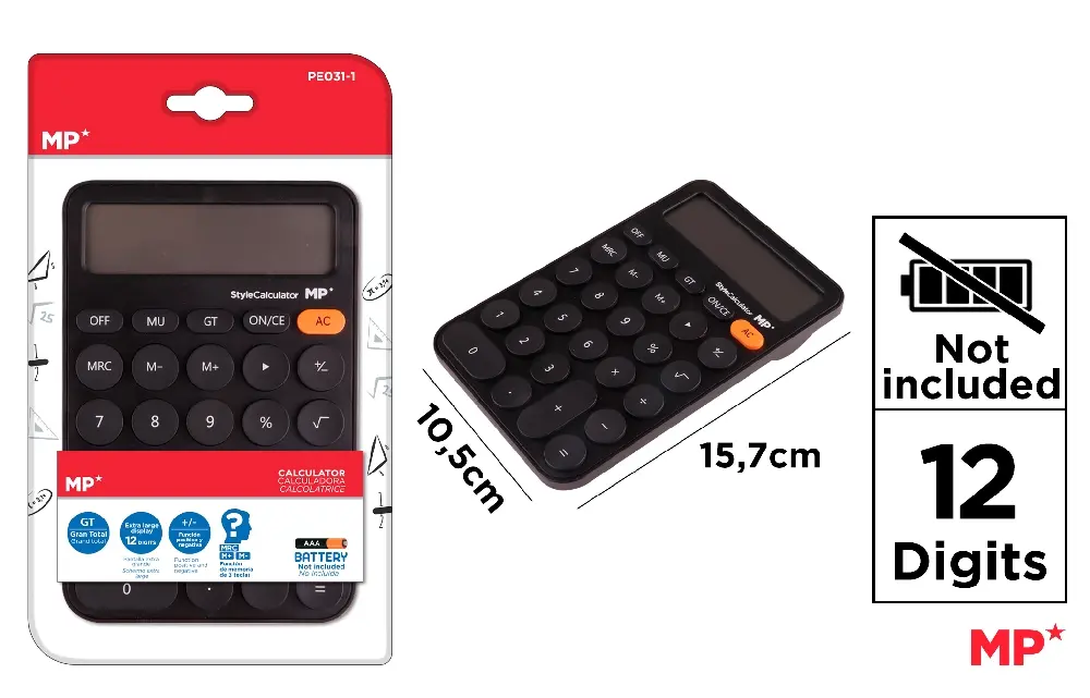 CALCULADORA STYLE NEGRO.