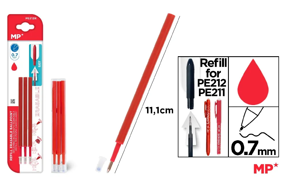 RECAMBIO PARA BOLÍGRAFO BORRABLE ROJO 3