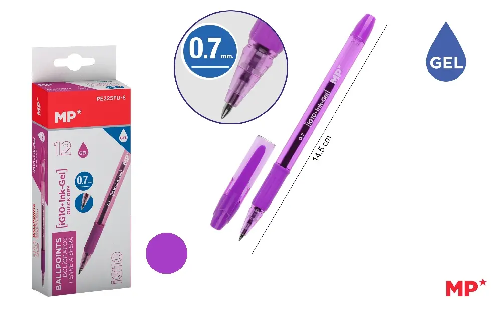 BOLÍGRAFO TINTA GEL PUNTA 0.7 mm FUCSIA