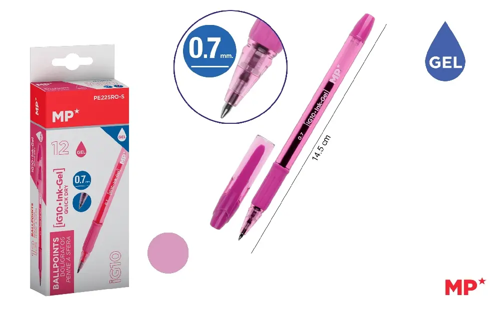 BOLÍGRAFO TINTA GEL PUNTA 0.7 mm ROSA