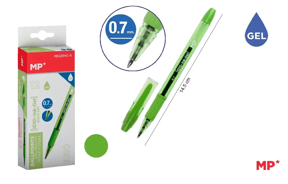 BOLÍGRAFO TINTA GEL PUNTA 0.7 mm VERDE C
