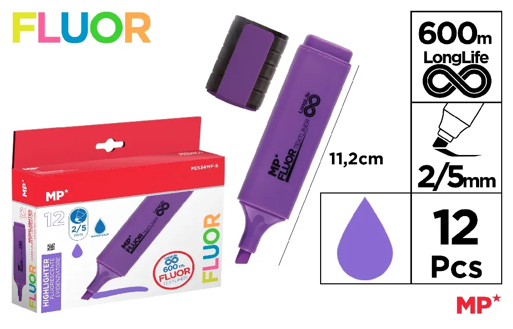 MARCADOR FLUORESCENTE MORADO.