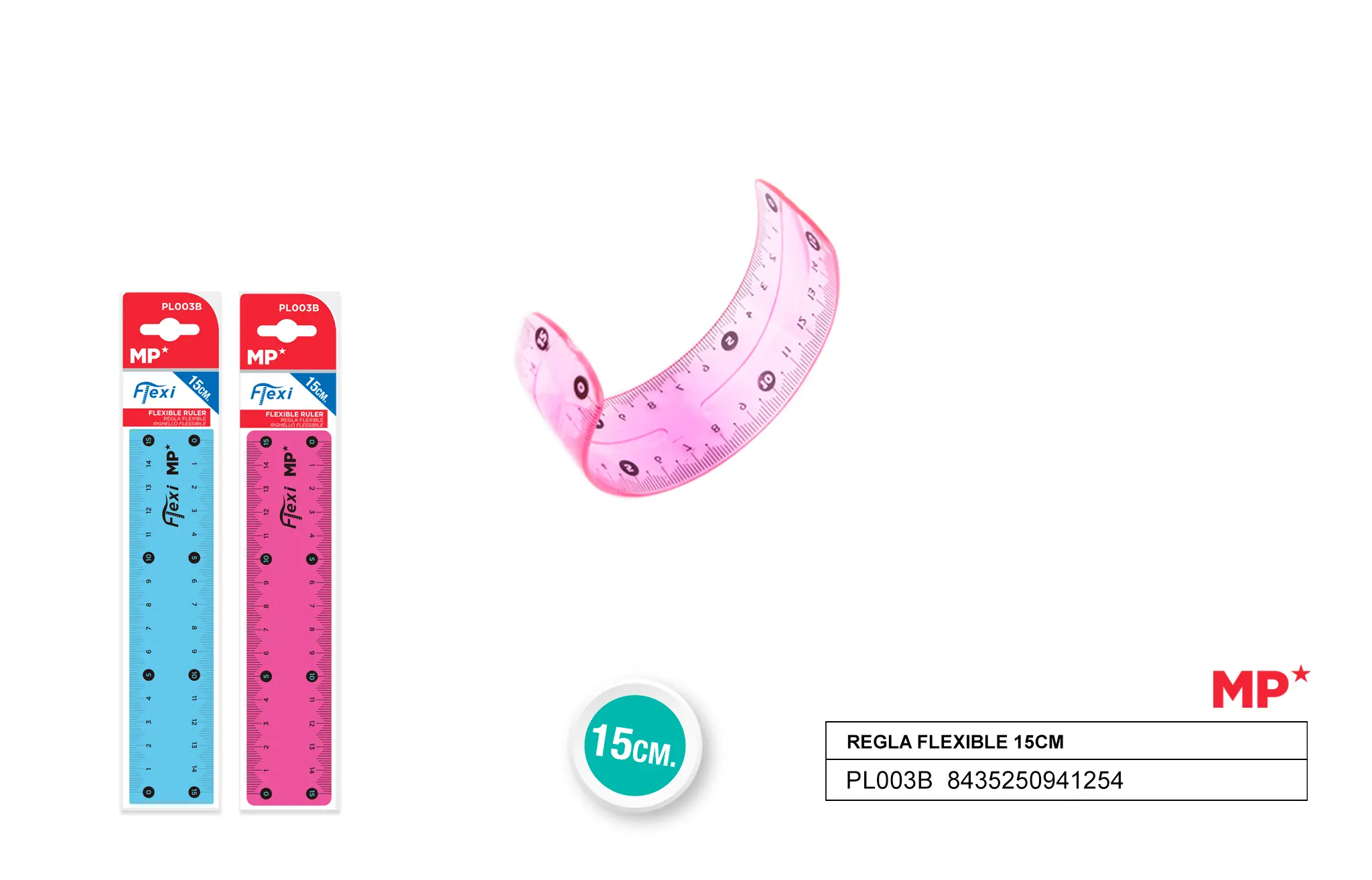REGLA FLEXIBLE 15 cm.