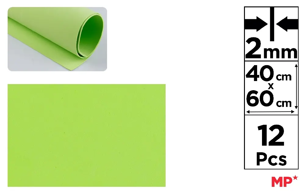 GOMA EVA 40 x 60 cm VERDE PISTACHO.