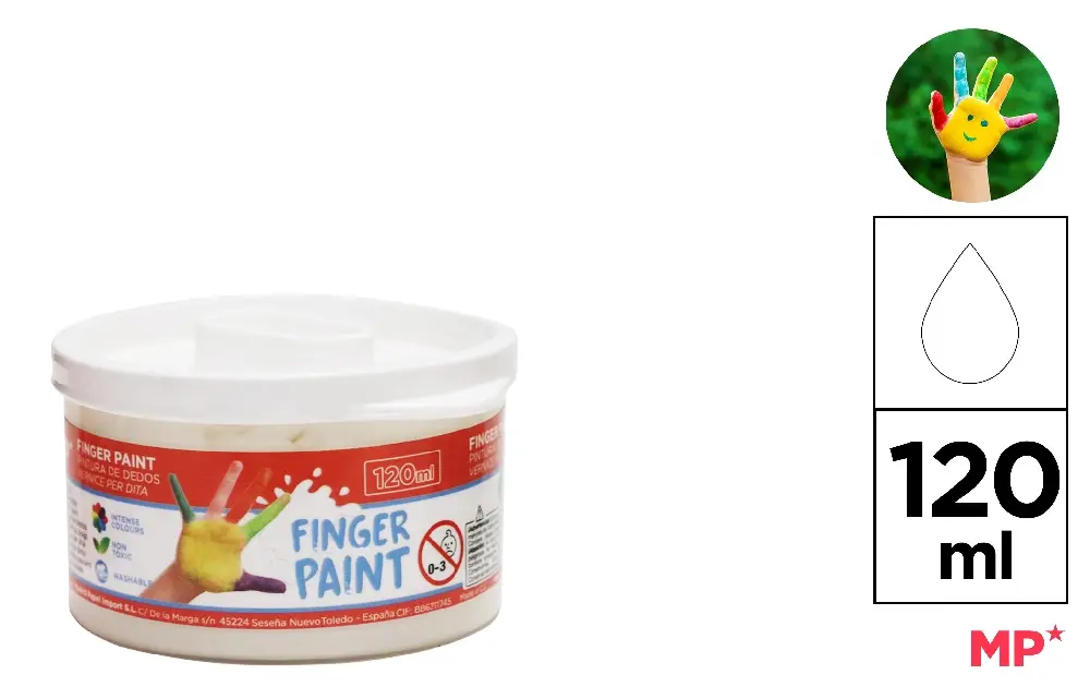 PINTURA DE DEDOS 120 ml BLANCO
