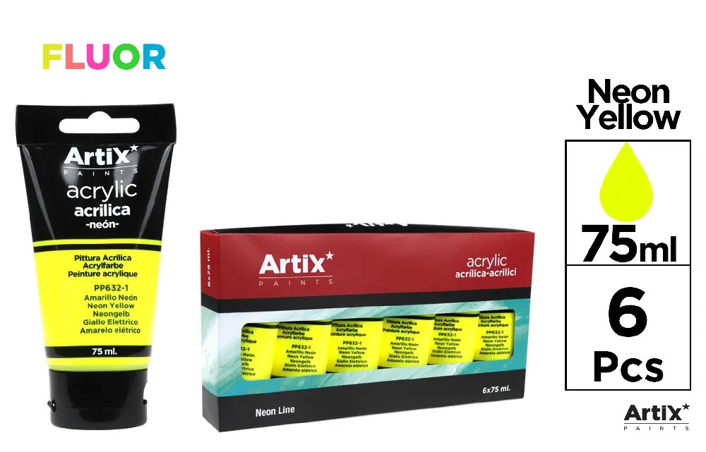 PINTURA ACRÍLICA AMARILLO NEÓN 75 ml