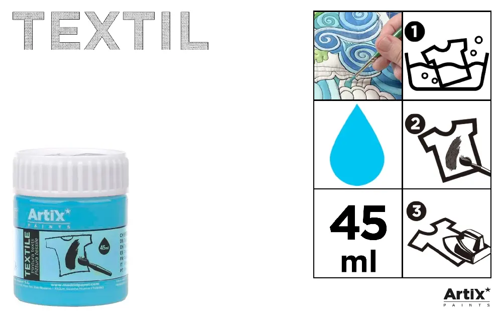 PINTURA TEXTIL AZUL CELESTE 45 ml