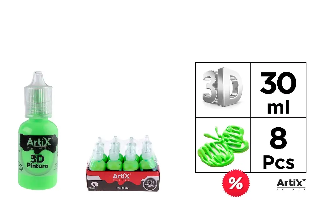 PINTURA 3D MANUALIDADES VERDE MANZANA