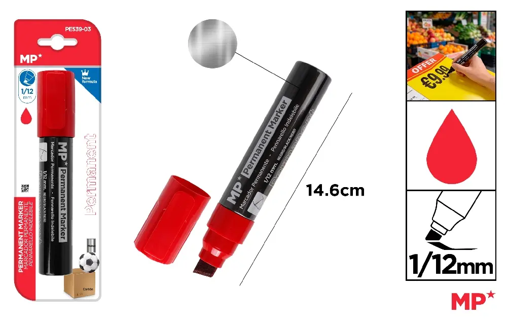 MARCADOR PERMANENTE ROJO.
